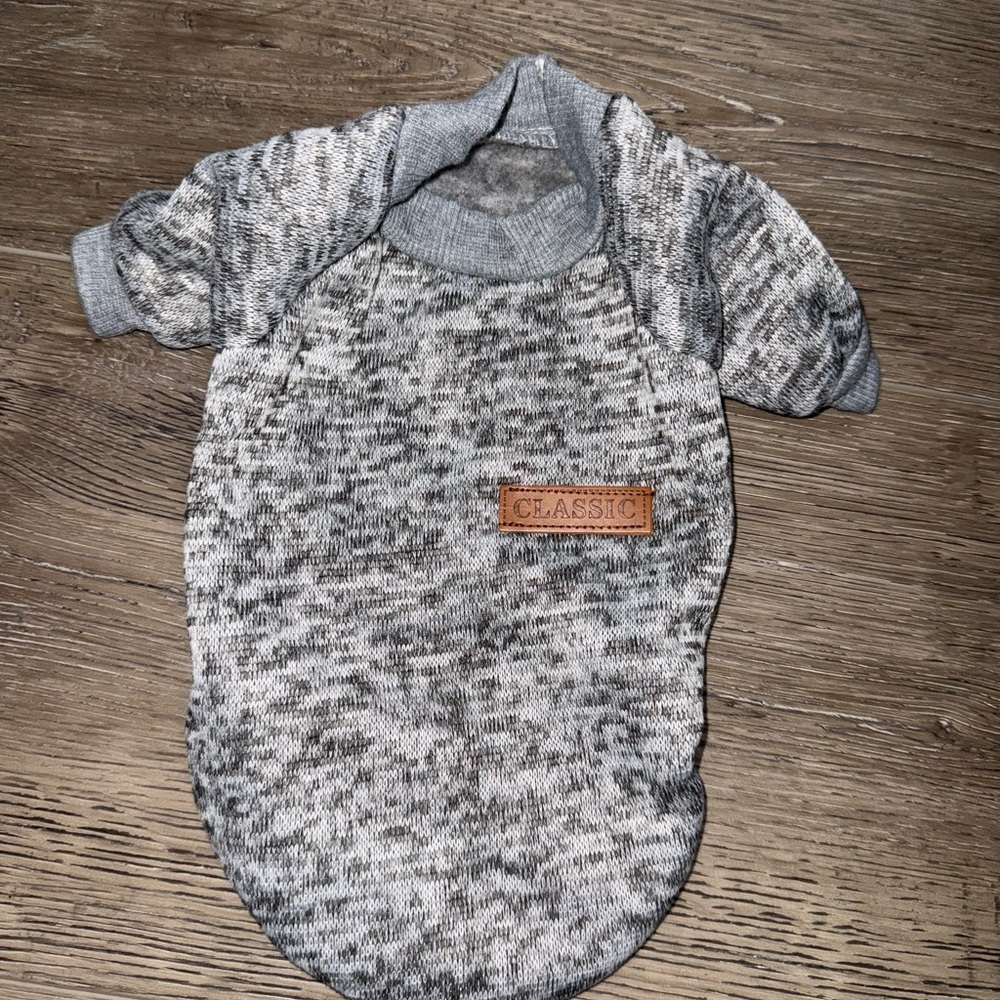 NWOT XS Gray Dog Sweater